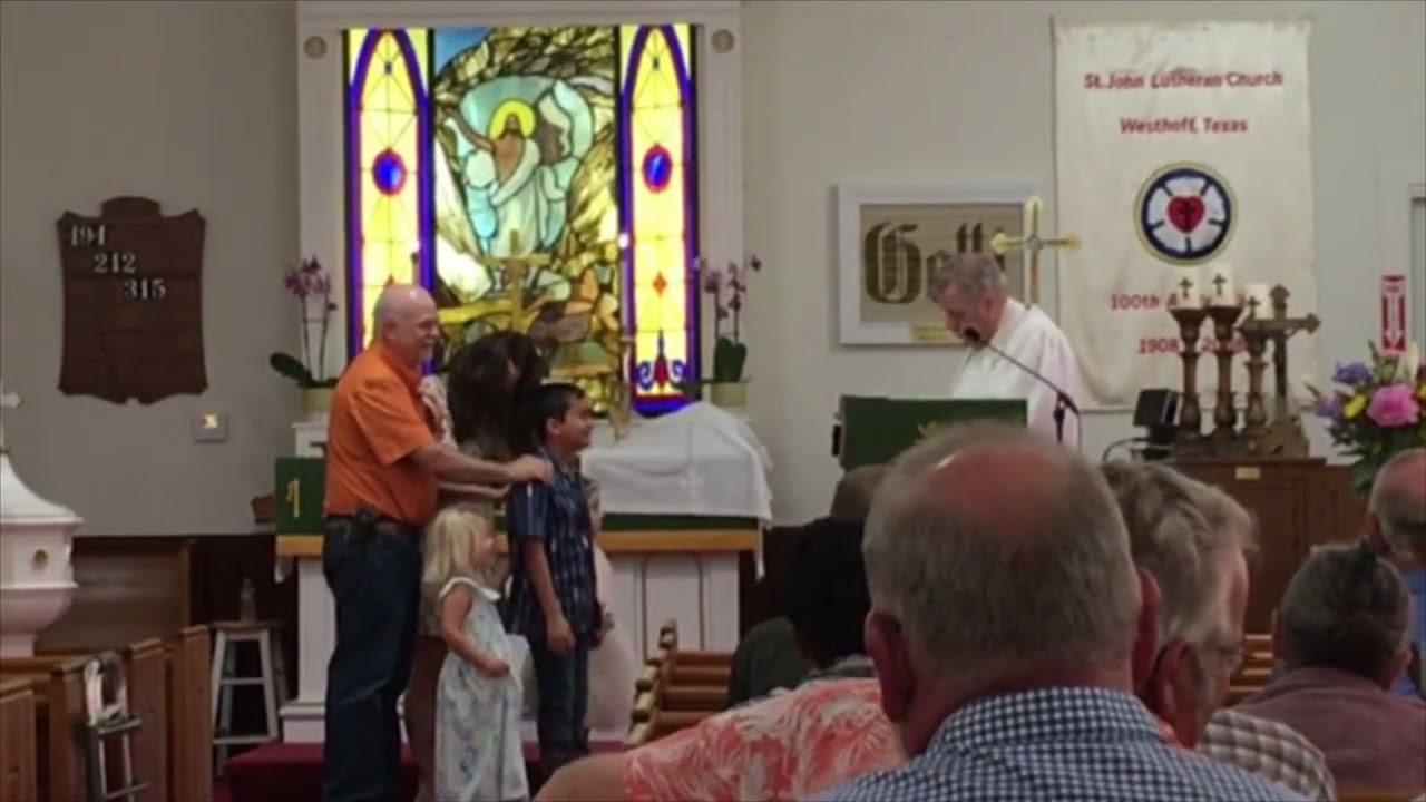 The altar and stained glass windows at St. John Westhoff