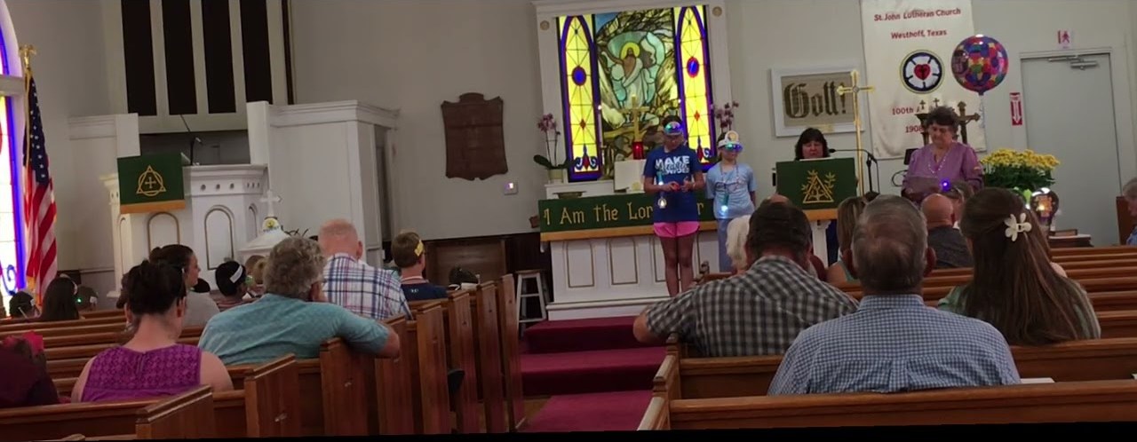 Vacation Bible School program in the sanctuary